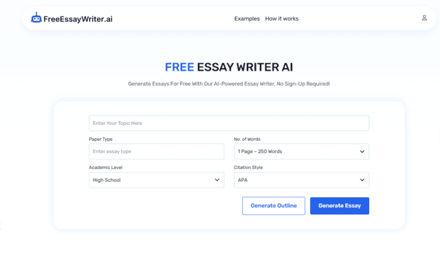 Free Essay Writer AI