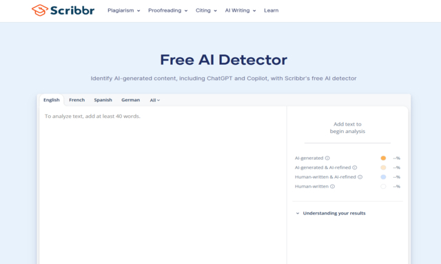 Scribbr AI detector