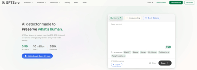 GPTZero AI Tool